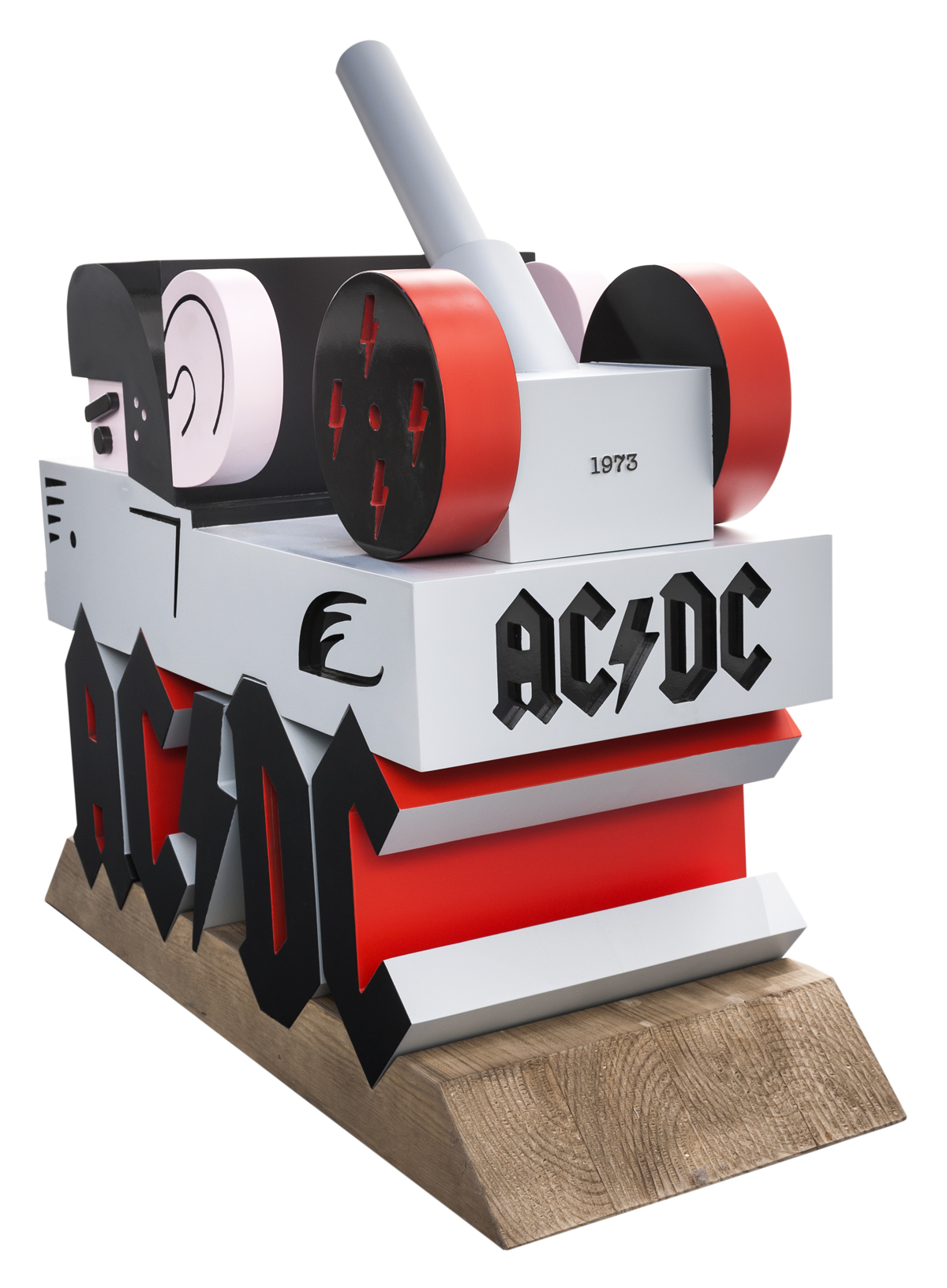 Abdul Vas. AC/DC 40th Anniversary, Wood Sculpture. 2013